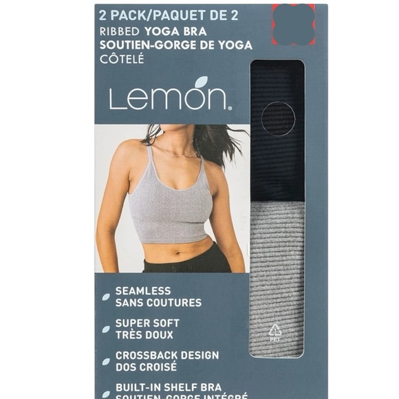 Lemon - Women’s 2-pack Ribbed Yoga Bra - Picture 2 of 9